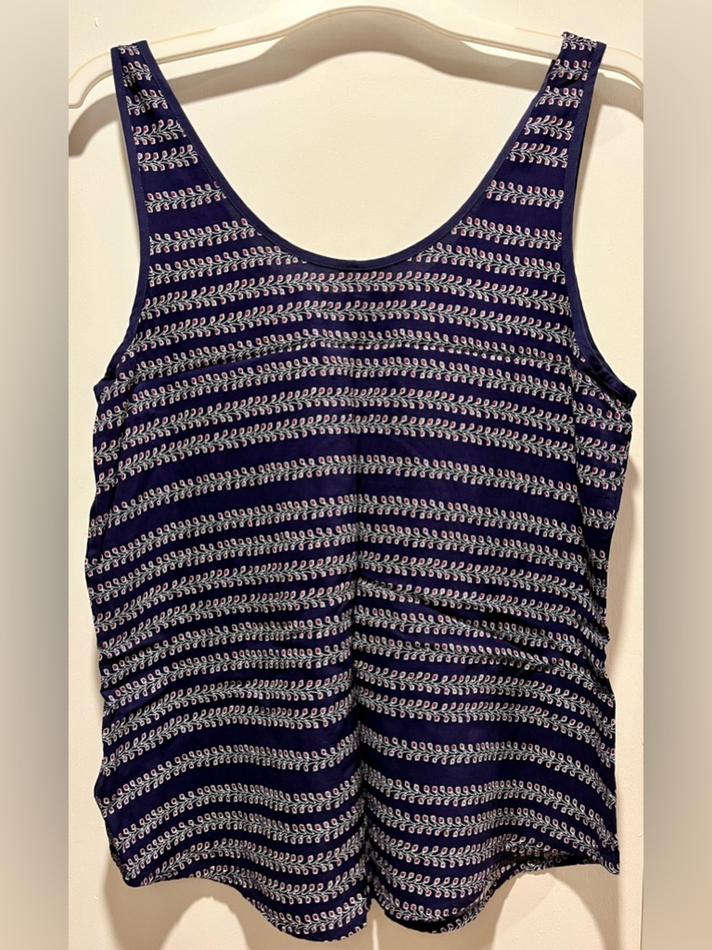 Gap Navy Blue Floral Print Tank | Sleeveless Blouse | Lightweight Top | Medium